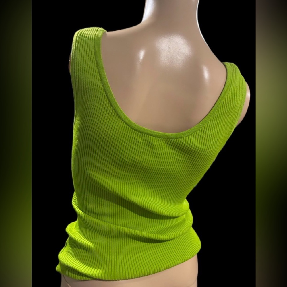 Cache Lime Green Ribbed Top - Picture 3 of 4